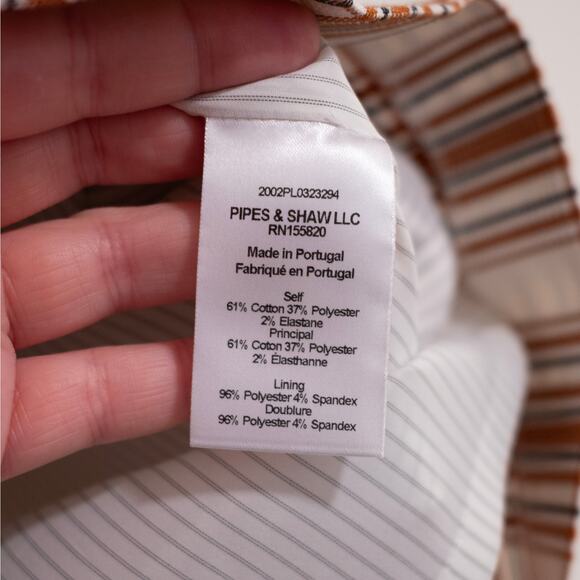 Veronica Beard Roman Plaid Mini Skirt Orange Ivory Preppy Academia SZ 8 - Picture 6 of 7